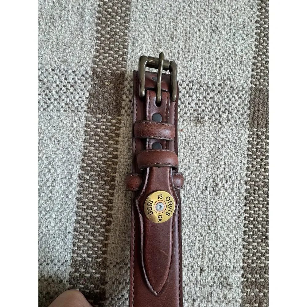 Orvis Men’s Shotgun Shell 12 GA Belt Brown Leather 34